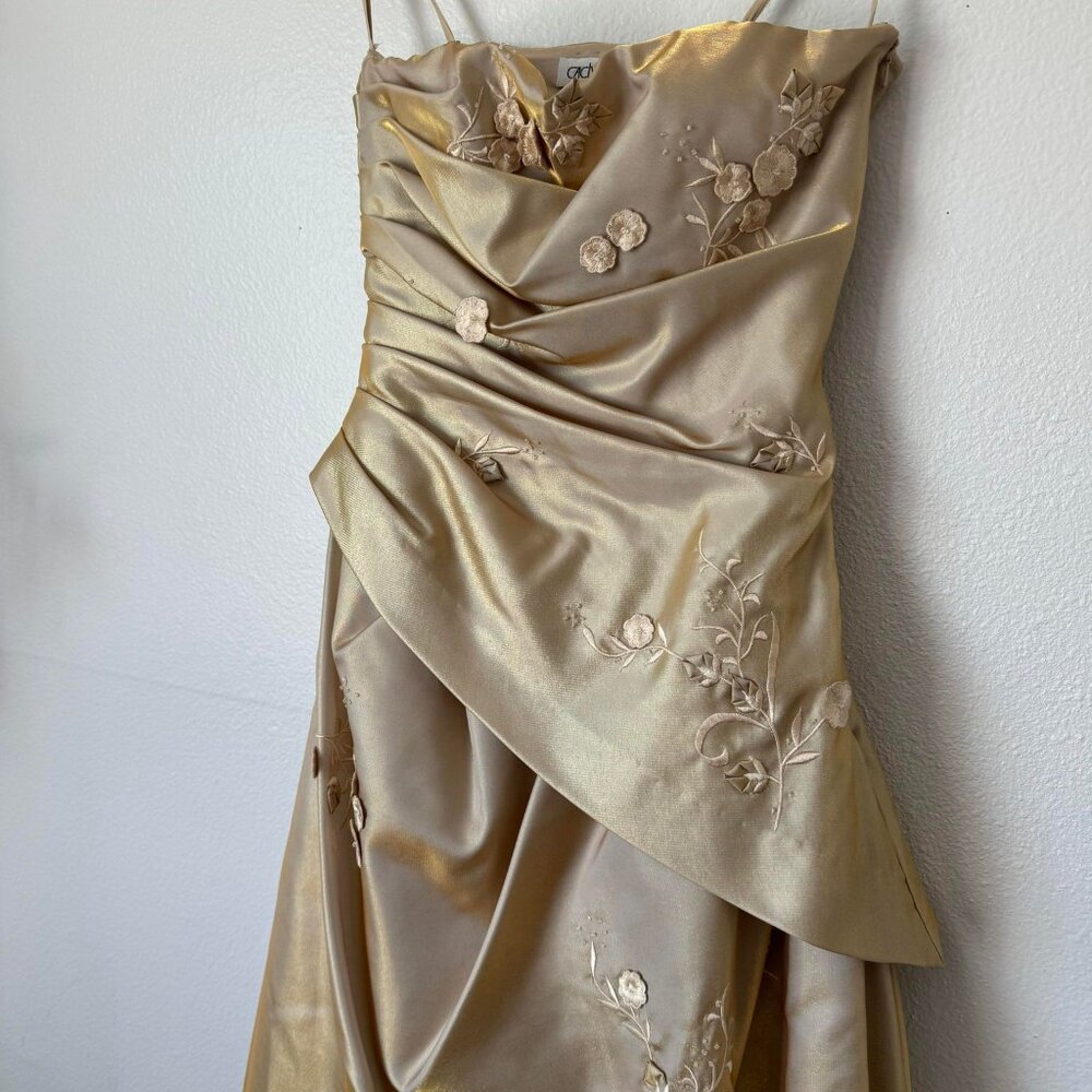 90's/Y2k Cache Xs/S Strapless Iridescent Beaded F… - image 4